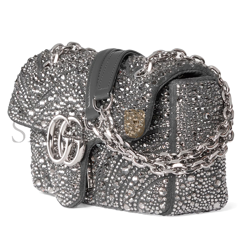 Gvc*1 gg marmont crystals small shoulder bag 837280 (22*12.5*6cm)